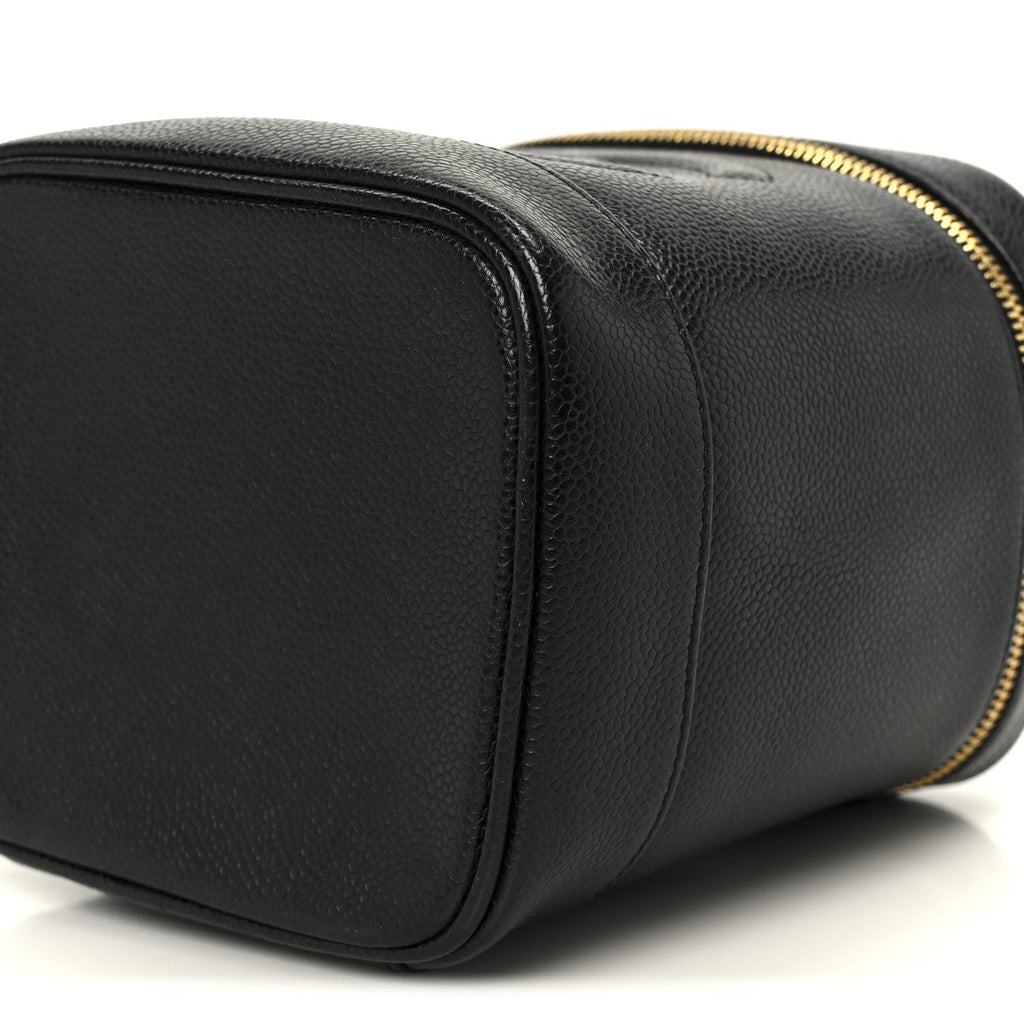 Chanel Caviar Vanity Cosmetic Case Black