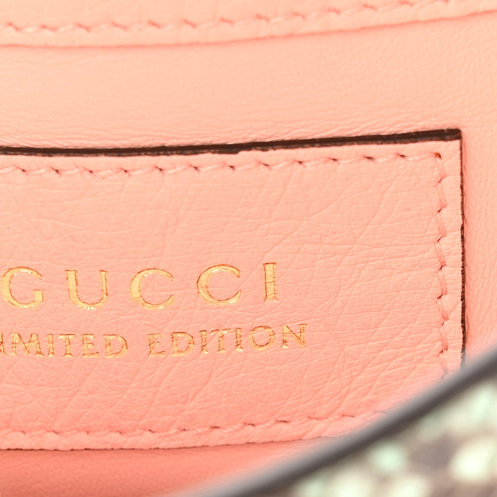 Gucci Snakeskin Ostrich Calfskin Small Jackie 1961 Hobo Pink Multicolor