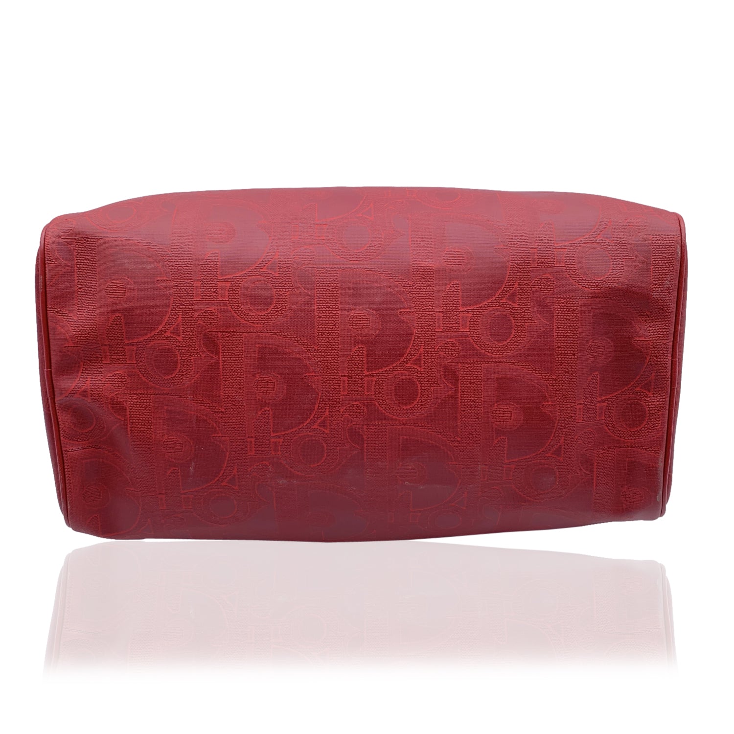 CHRISTIAN DIOR  Red Monogram Duffle Duffel Boston Bag
