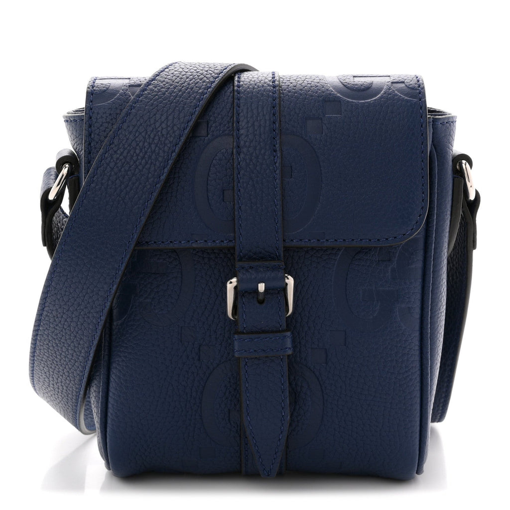 Gucci Piuma Calfskin Jumbo GG Embossed Small Messenger Bag Royale