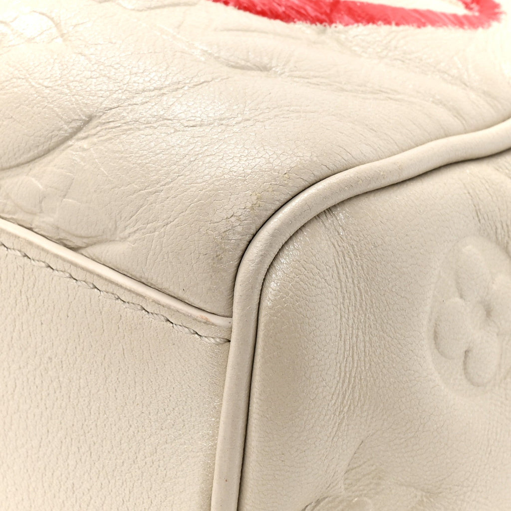 Louis Vuitton Lambskin Embossed Monogram Fall in Love Speedy 22 Bandouliere Ivory