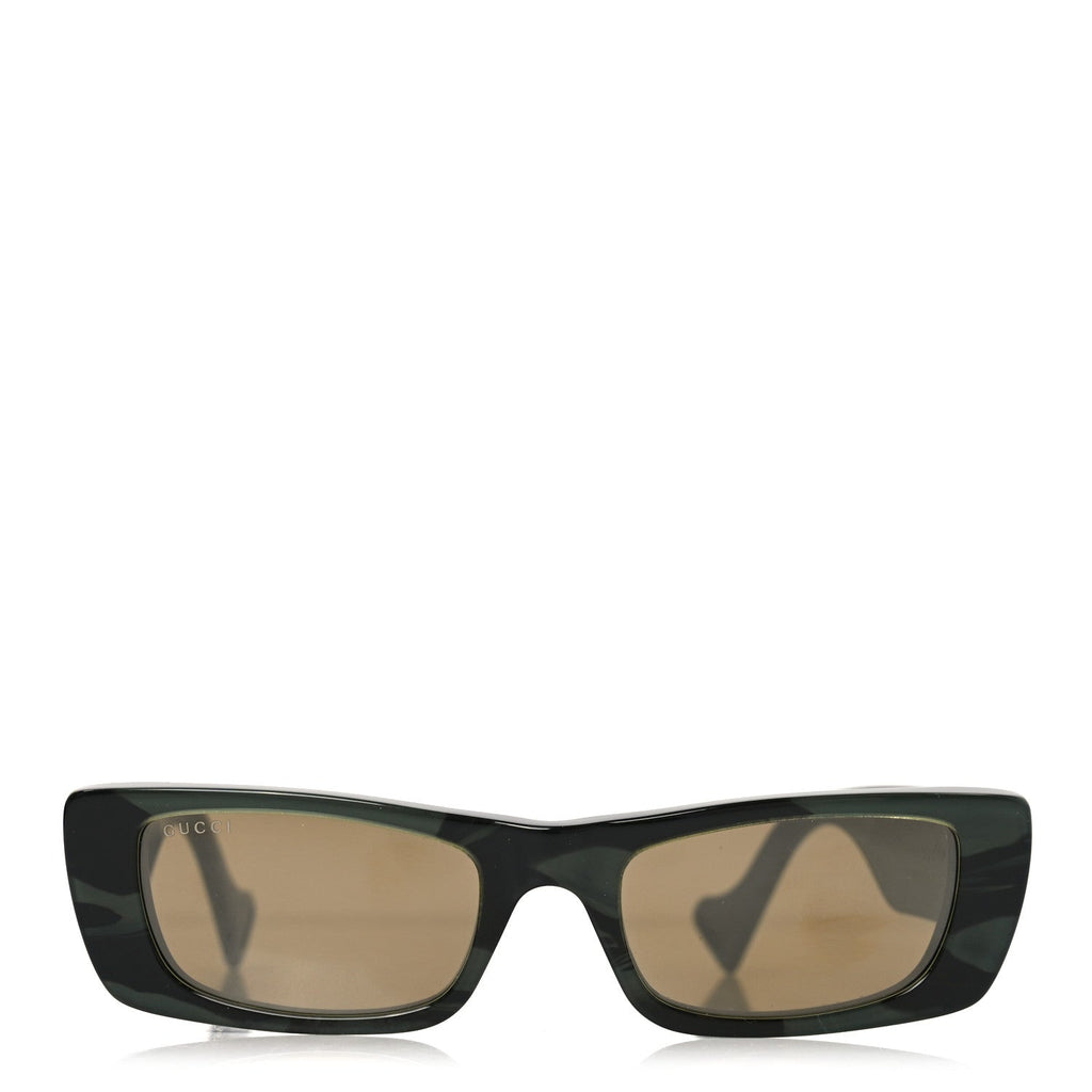 Gucci Acetate Rectangular GG0516S Sunglasses Green Bronze
