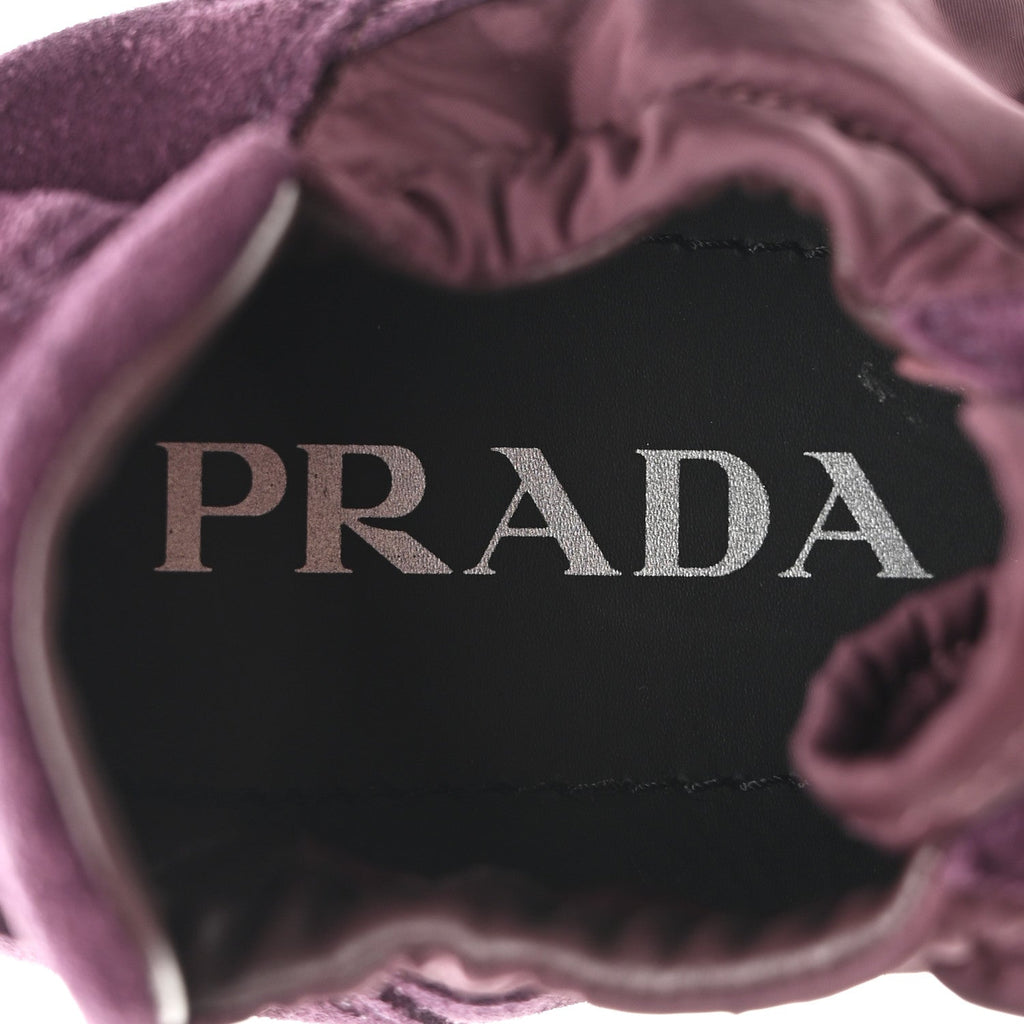 Prada Re-Nylon Suede Collapse Sneakers 39.5 Bordeaux