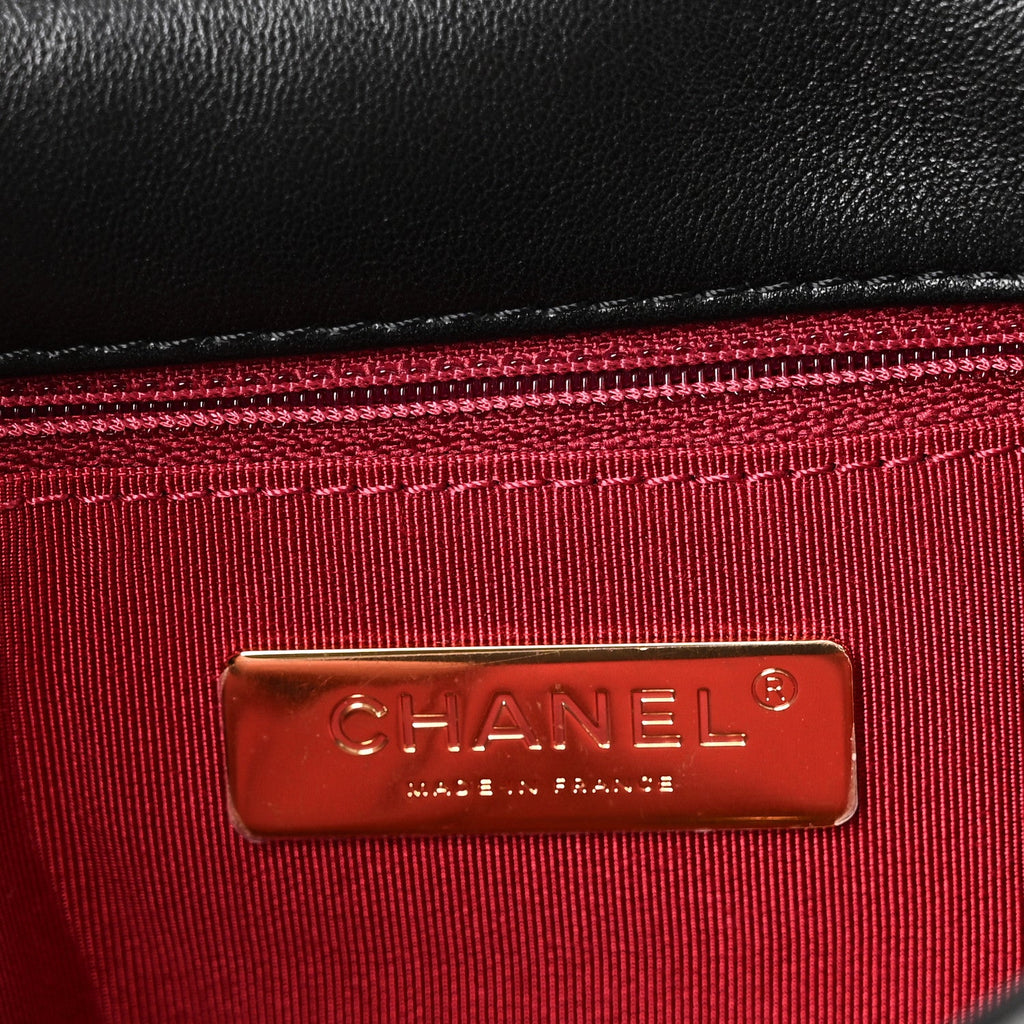 Chanel Lambskin Quilted Medium Chanel 19 Flap Black
