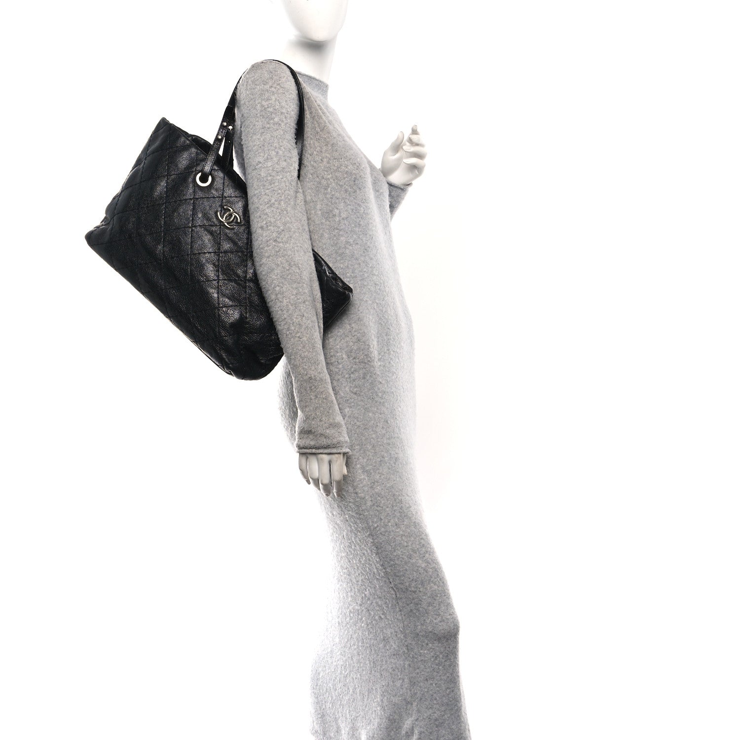 Chanel Glazed Calfskin Large On The Road Tote Black