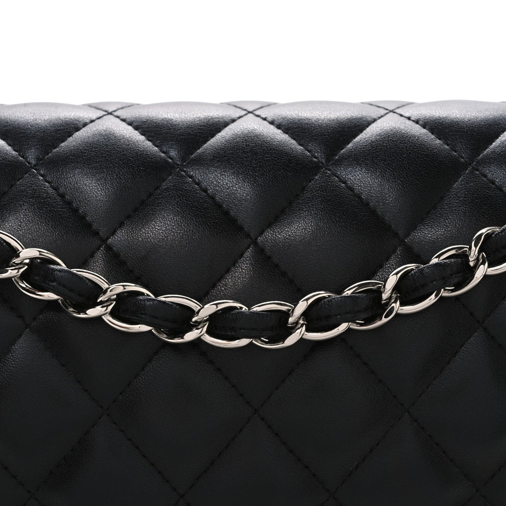 Chanel Lambskin Quilted Jumbo Double Flap Black