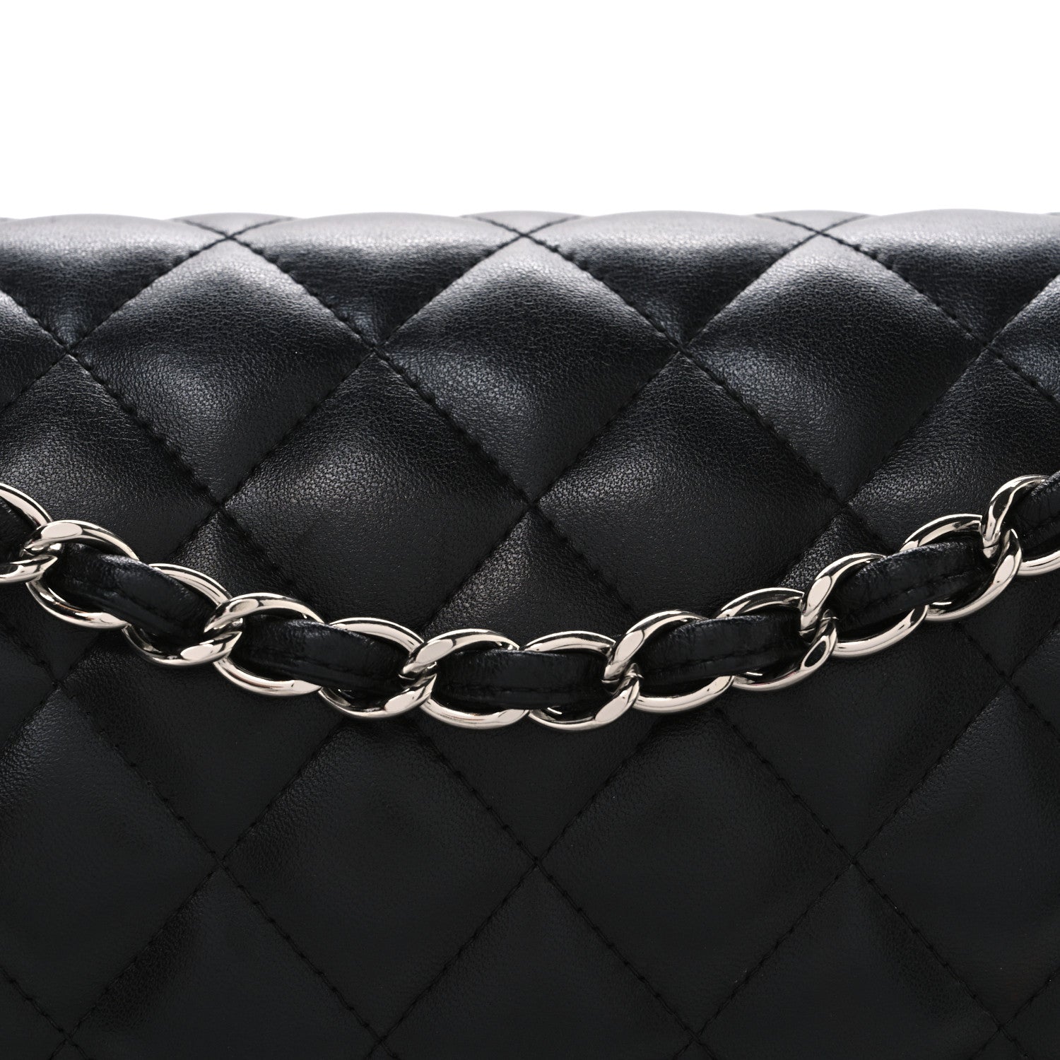 Chanel Lambskin Quilted Jumbo Double Flap Black