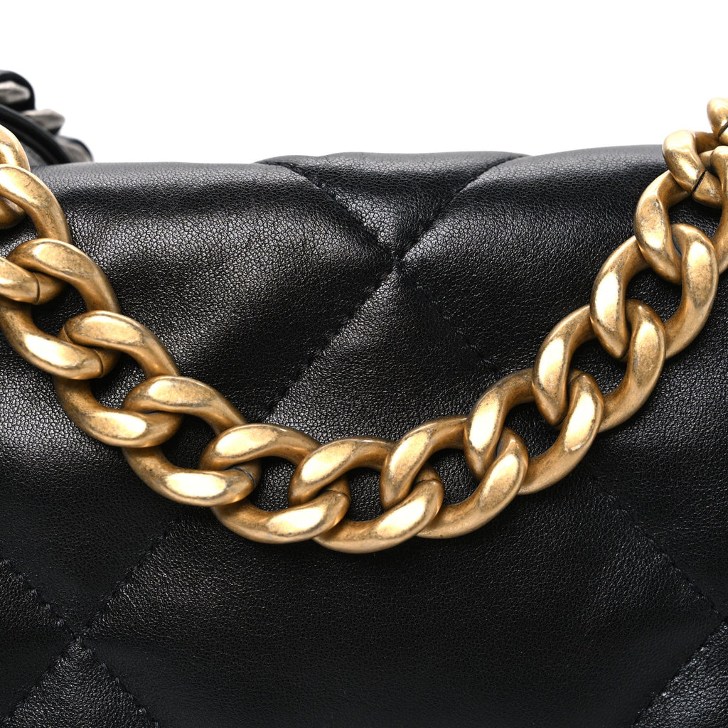 Chanel Lambskin Quilted Medium Chanel 19 Flap Black