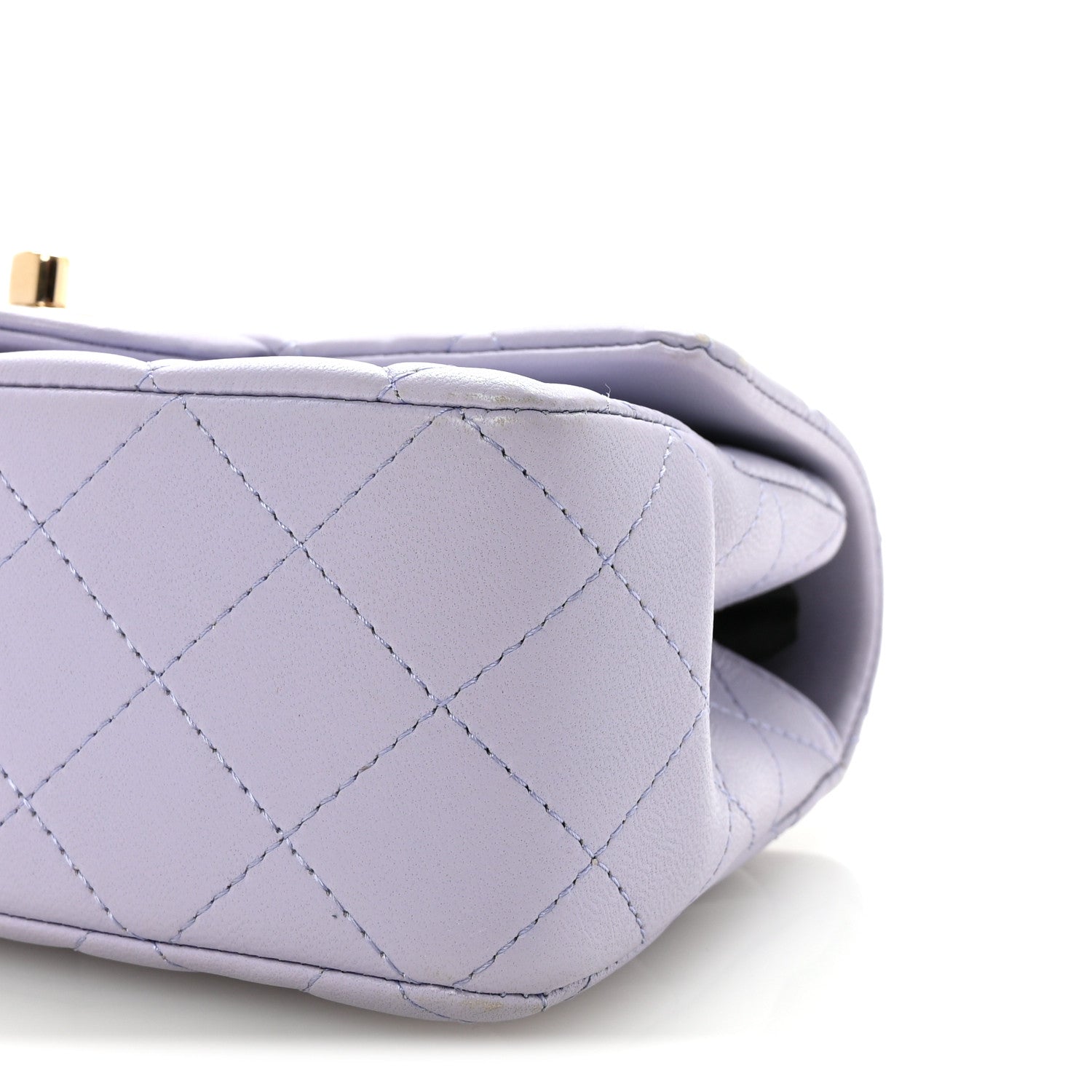 Chanel Lambskin Quilted Mini Top Handle Rectangular Flap Light Purple