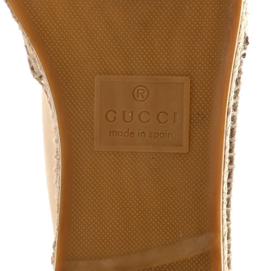 Gucci Canvas Logo Espadrilles 39.5 Greggio White