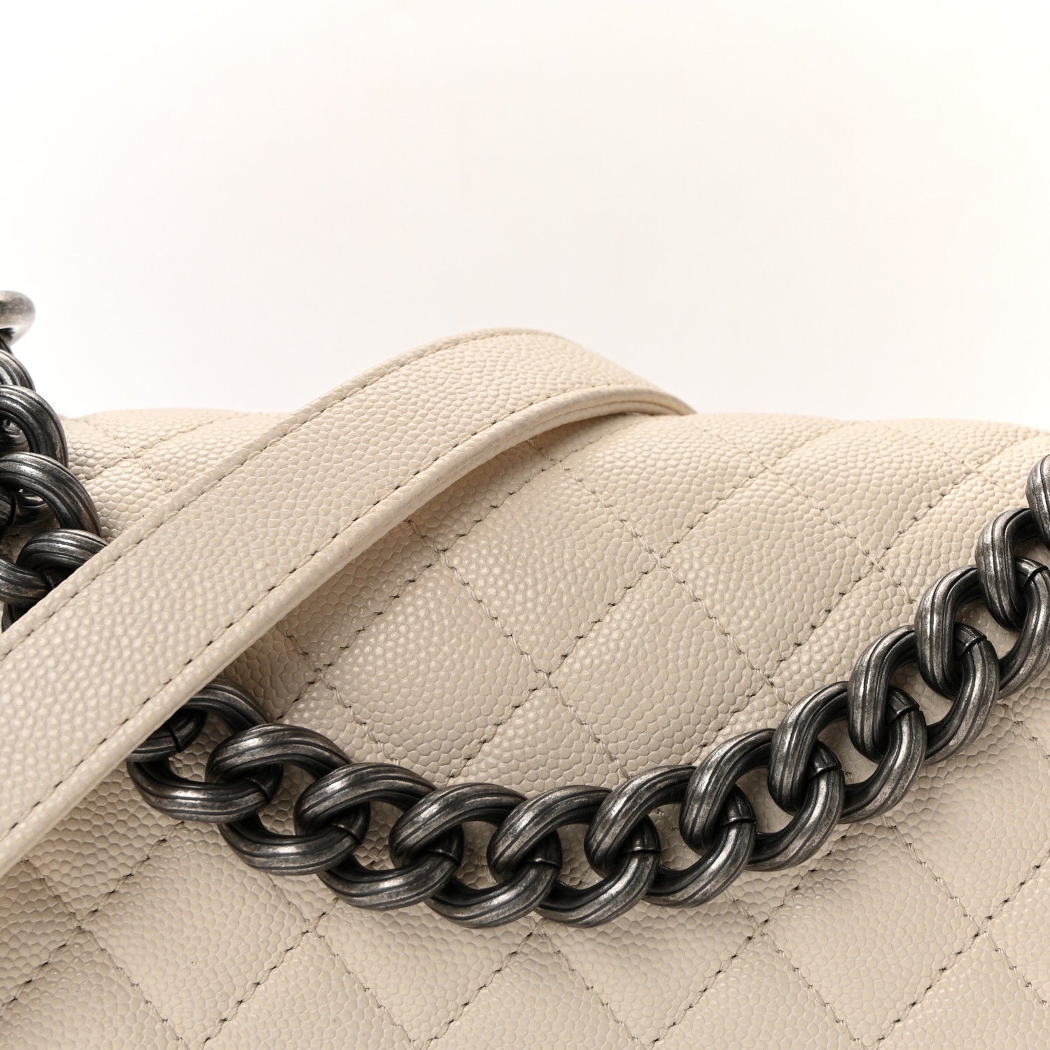 Chanel Caviar Quilted Small Boy Flap White