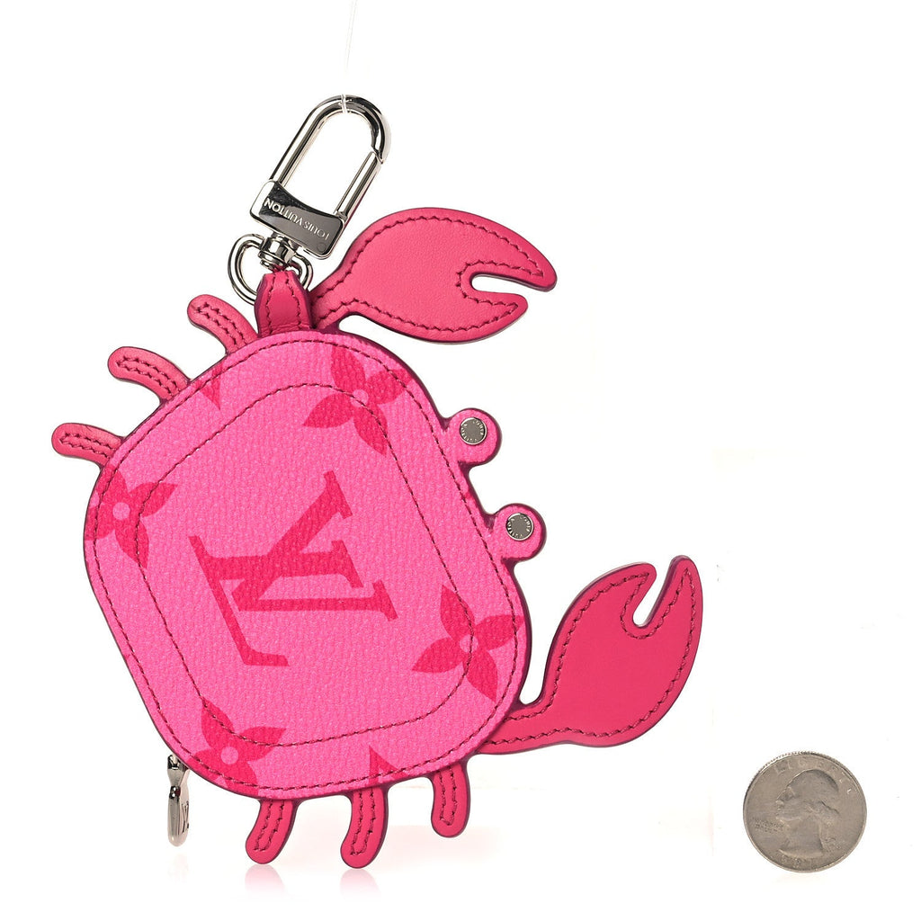 Louis Vuitton Monogram Crab Bag Charm Rose Pondichery