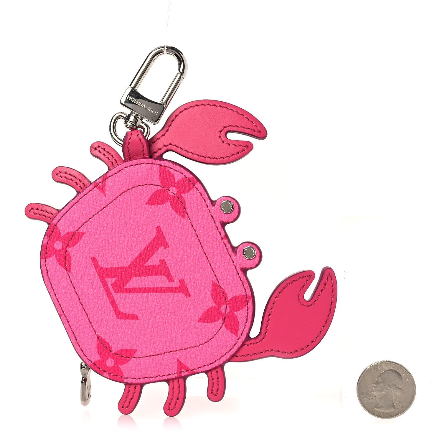 Louis Vuitton Monogram Crab Bag Charm Rose Pondichery