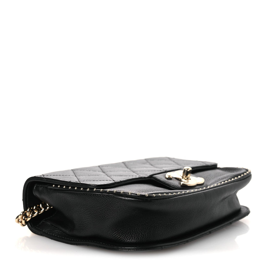 Chanel Caviar Quilted Small Studded Flap Black