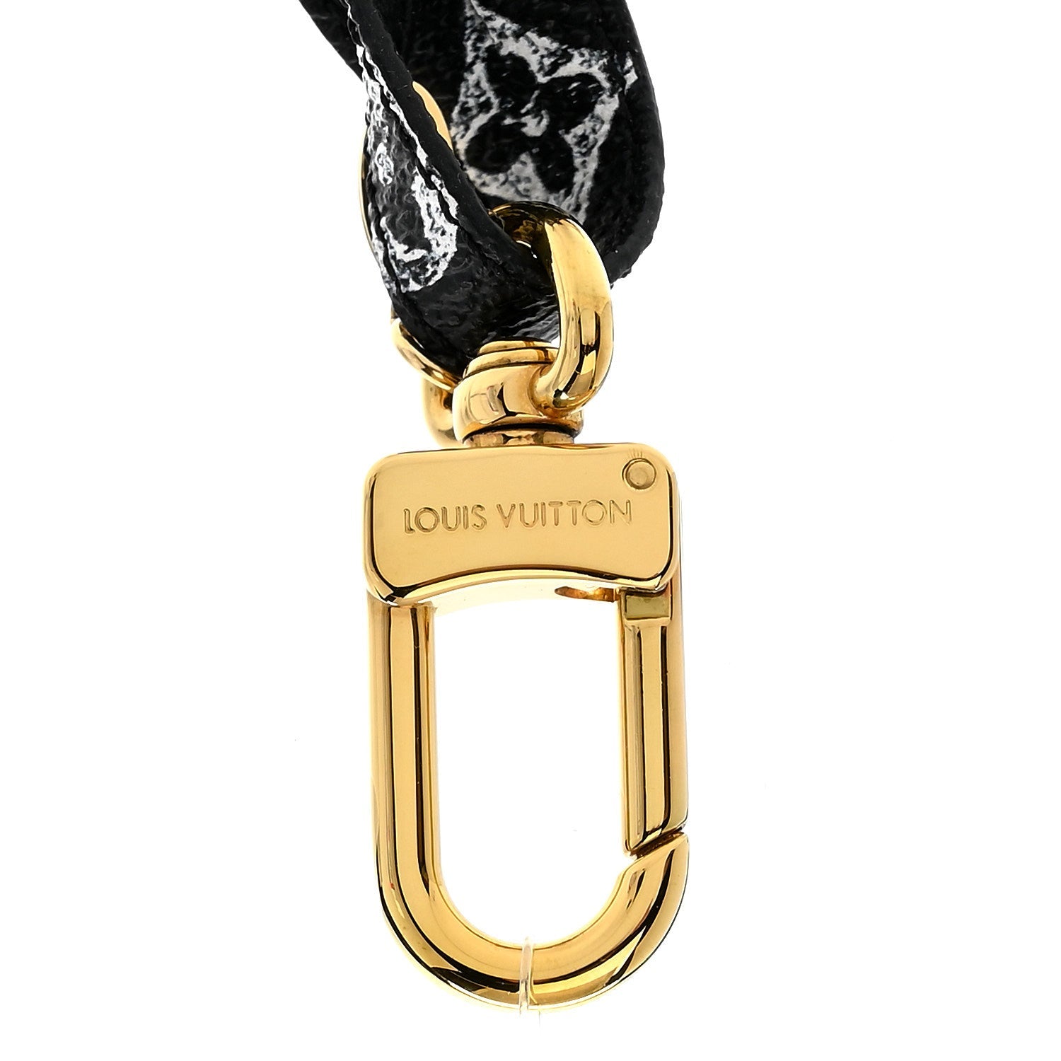 Louis Vuitton Catogram Flying Cat Bag Charm Key Holder Gold Black