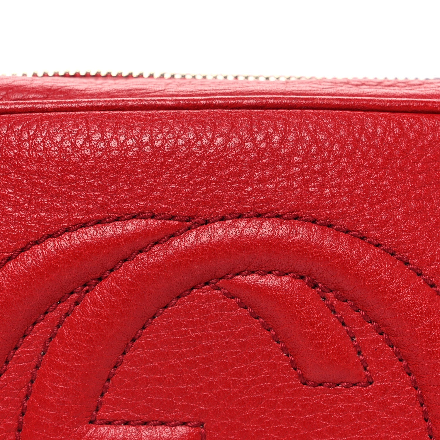 Gucci Pebbled Calfskin Small Soho Disco Bag Vibrant Red