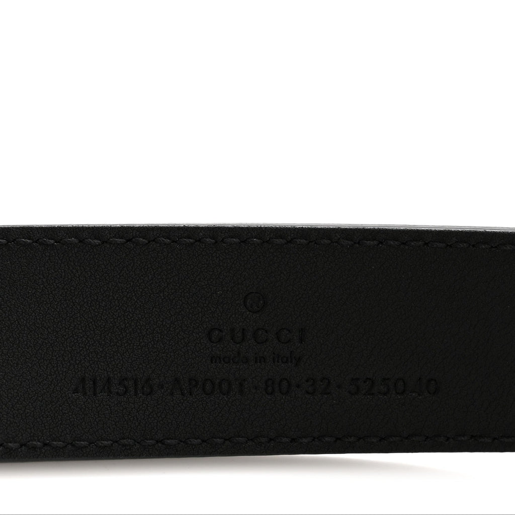 Gucci Calfskin Double G 30mm Belt 80 32 Black