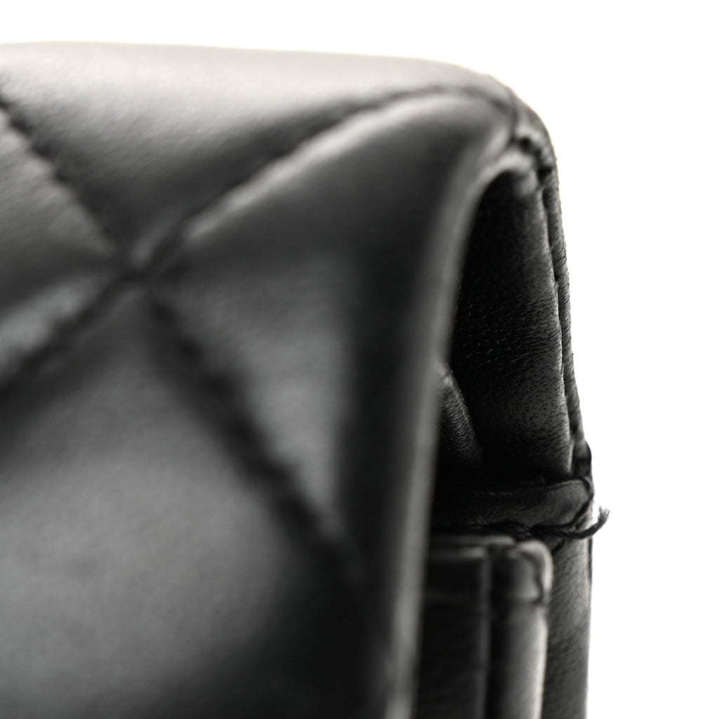 Chanel Lambskin Quilted Medium Double Flap So Black