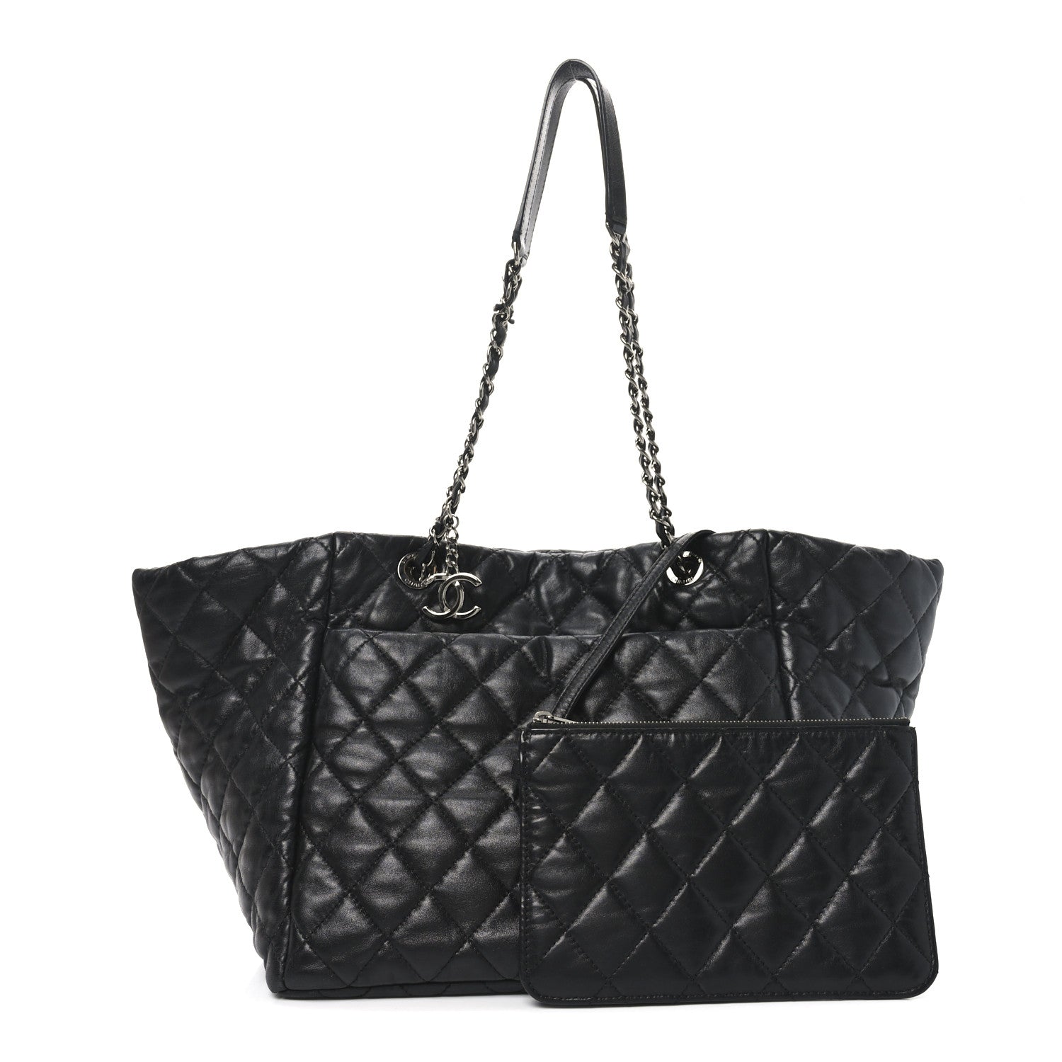 Chanel Lambskin Quilted Week End on Mars Tote Black