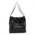 Chanel Glazed Calfskin  Quilted Small Chanel 22 Black