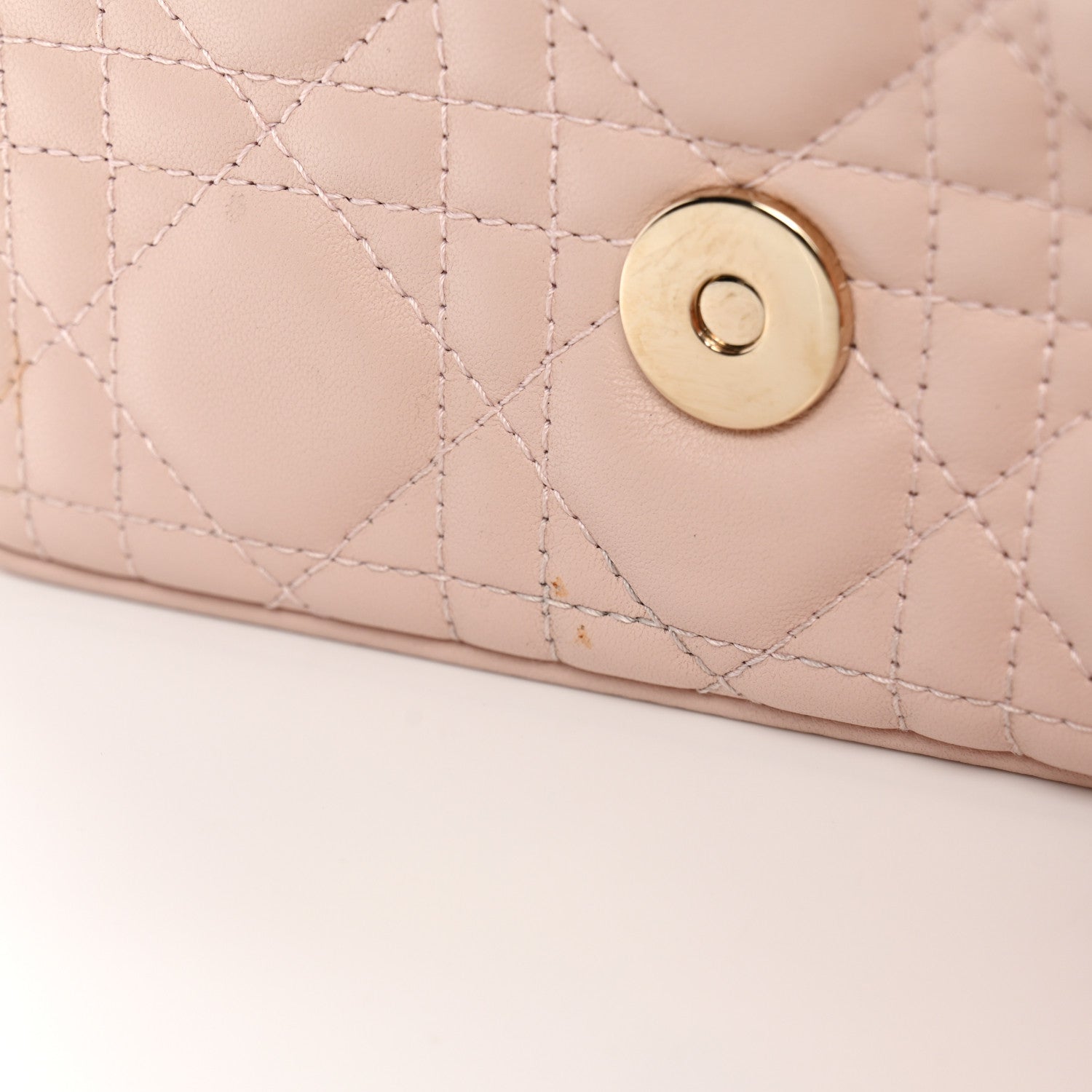Christian Dior Lambskin Cannage Dior Talk Phone Pouch Rose Poudre