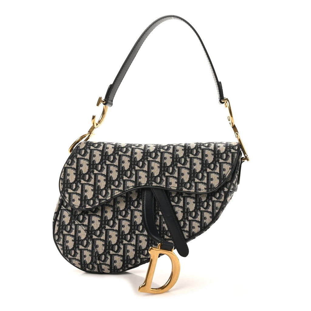 Christian Dior Oblique Saddle Bag Blue