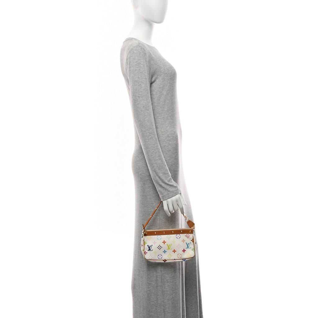 Louis Vuitton Monogram Multicolor Pochette Accessories White