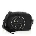 Gucci Pebbled Calfskin Studded Small Soho Disco Bag Black