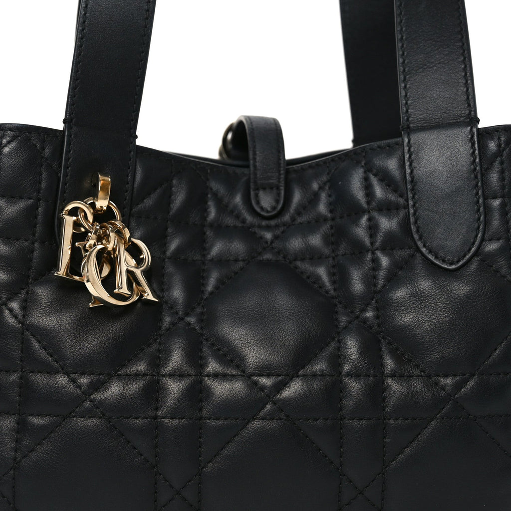 Christian Dior Calfskin Macrocannage Small Toujours Black