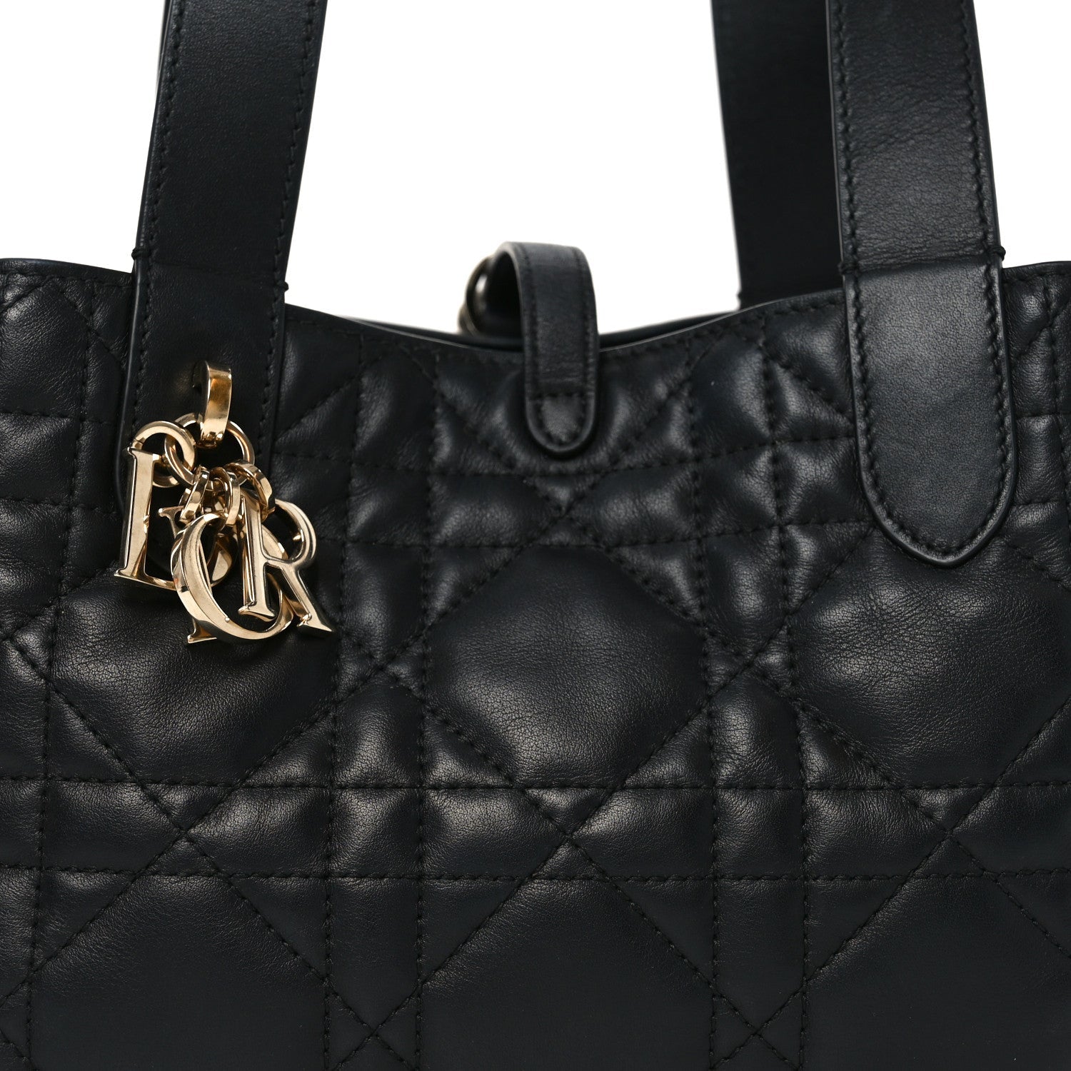 Christian Dior Calfskin Macrocannage Small Toujours Black