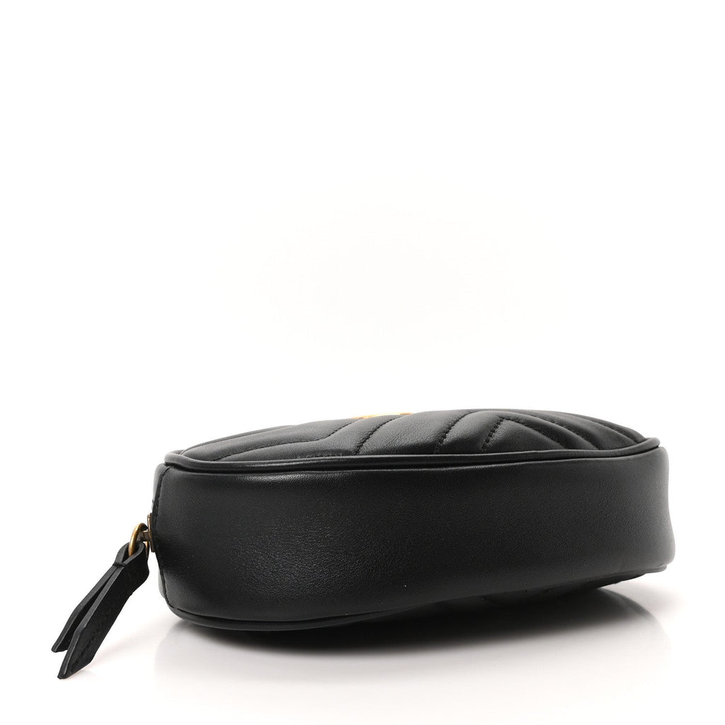 Gucci Calfskin Matelasse GG Marmont Belt Bag 95 38 Black