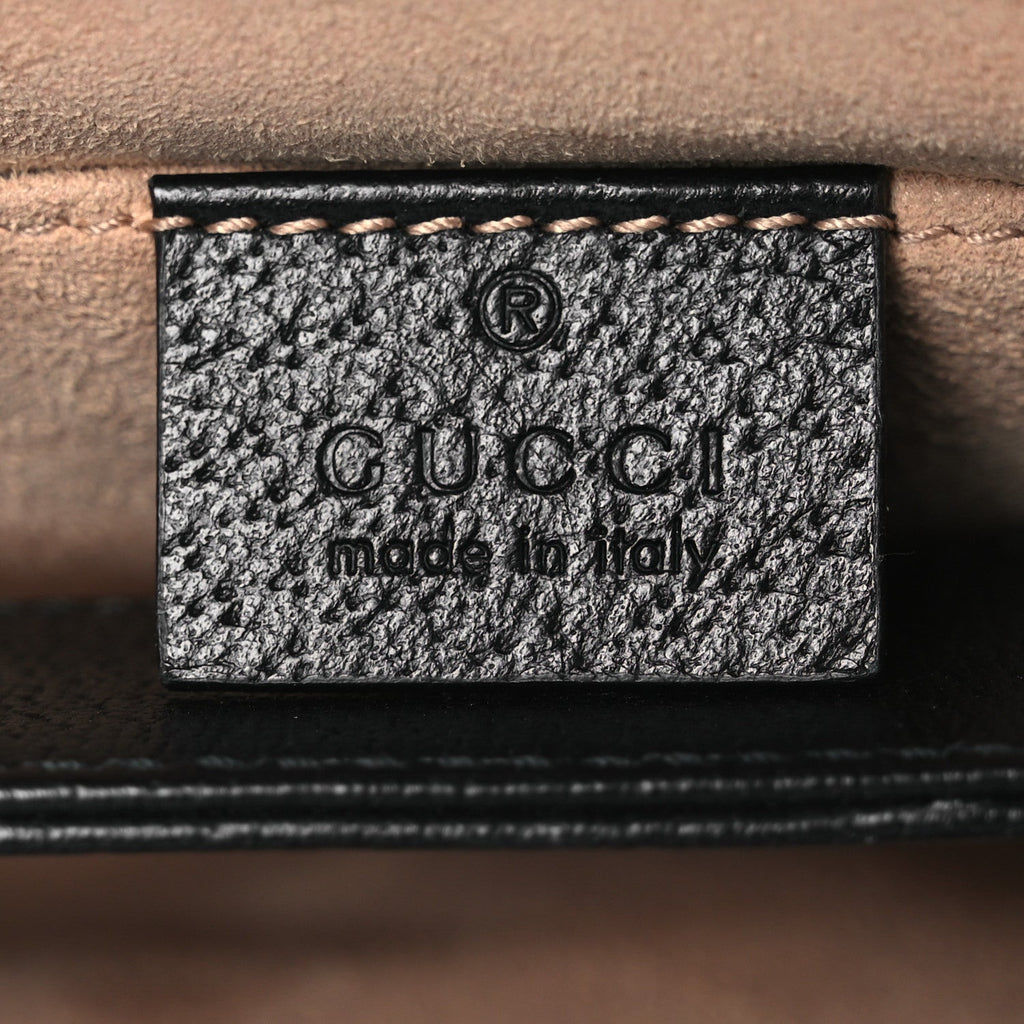 Gucci Calfskin GG Web Small Ophidia Chain Shoulder Bag Black