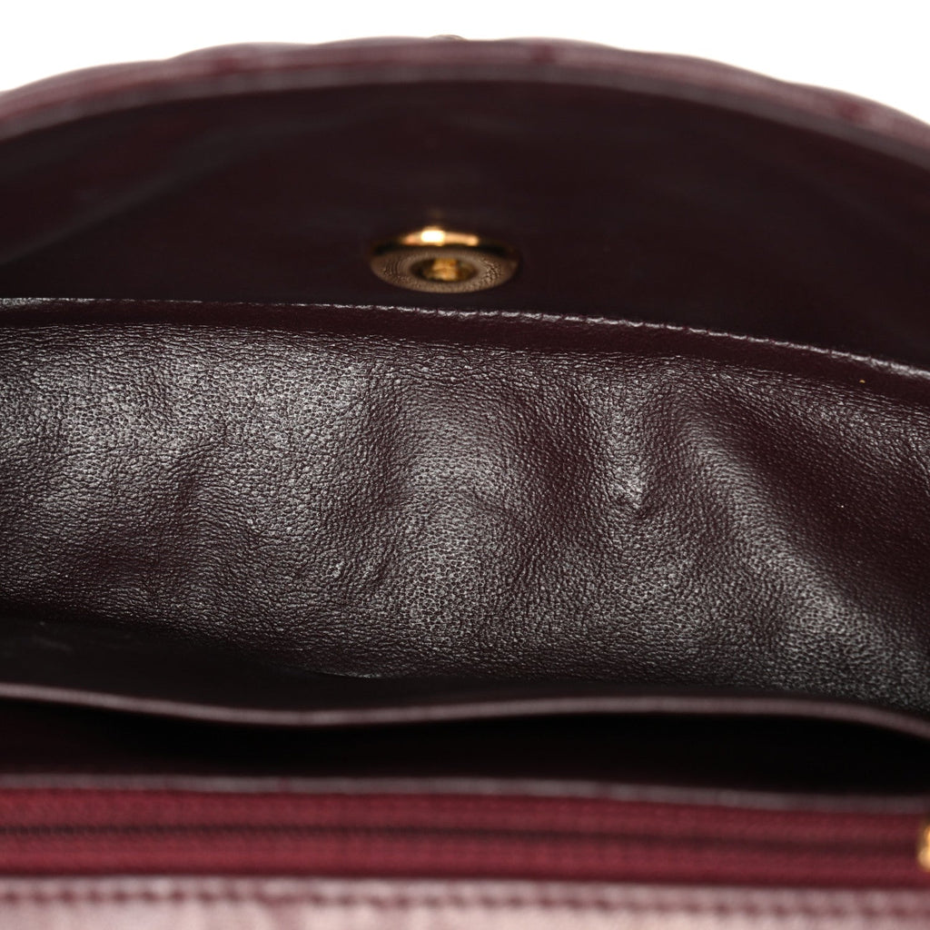 Chanel Lambskin Quilted Mini Rectangular Flap Burgundy
