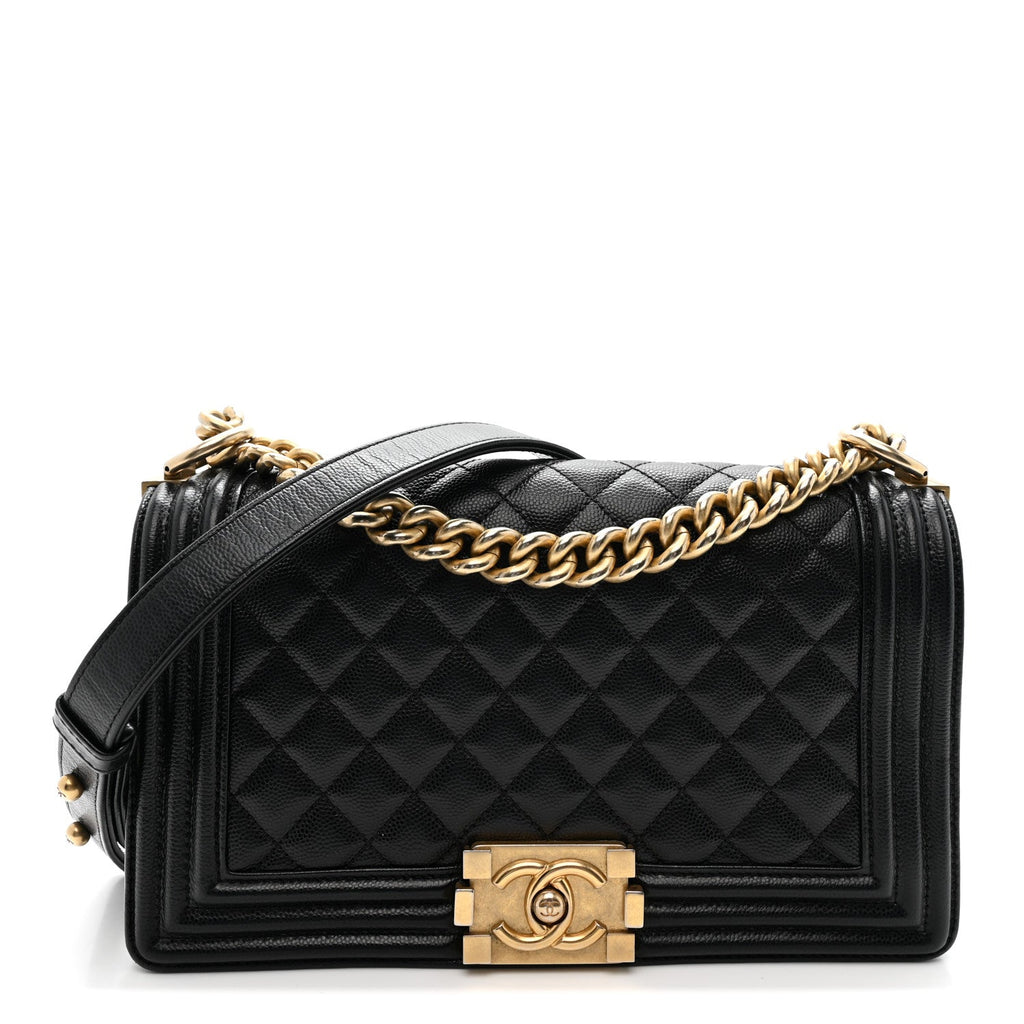 Chanel Caviar Quilted Medium Boy Flap Black