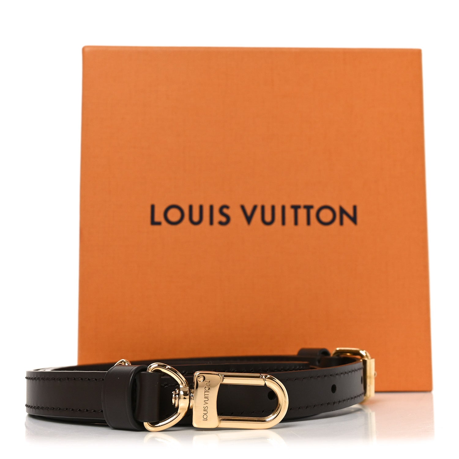 Louis Vuitton Calfskin 16mm Adjustable Shoulder Strap Brown