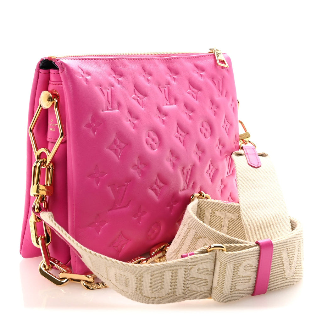 Louis Vuitton Lambskin Embossed Monogram Coussin PM Rose Miami