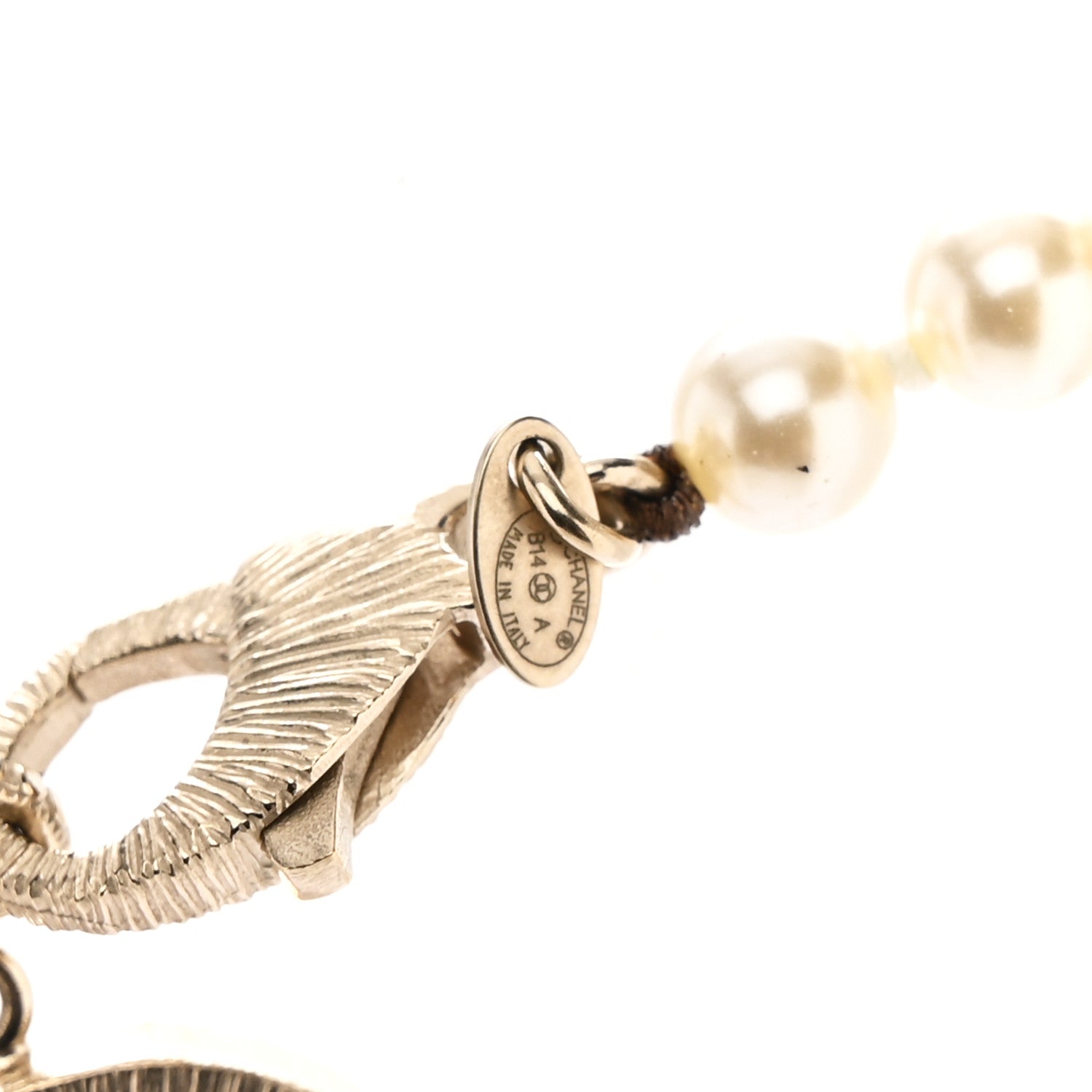 Graduated Pearl CC Long Necklace Gold