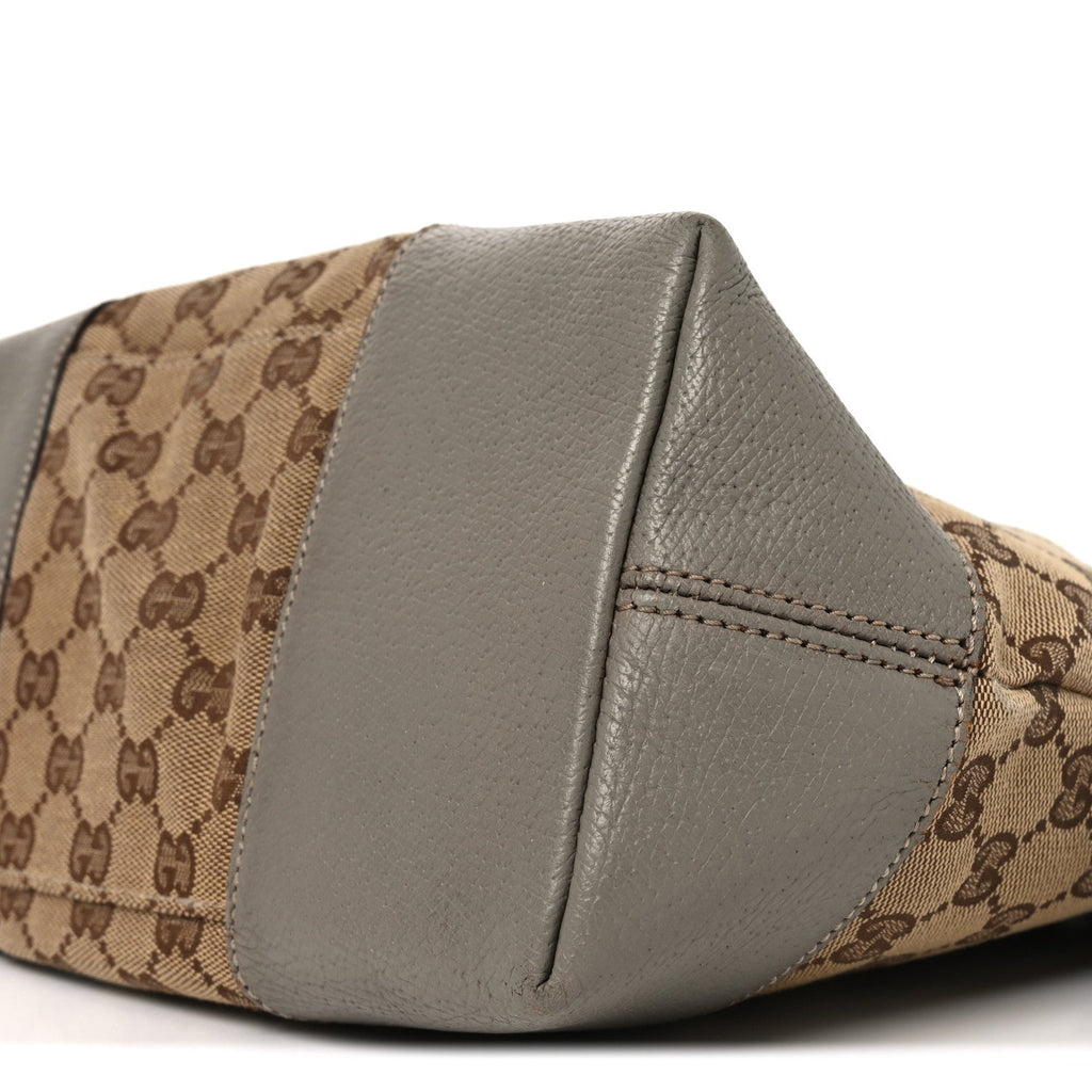 Gucci Monogram Medium Bree Foldover Tote Beige