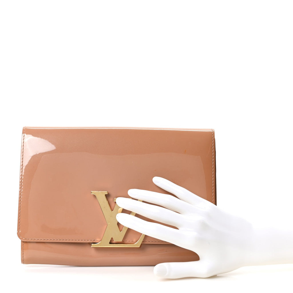 Louis Vuitton Patent Louise New Sobe Clutch Rose Velours