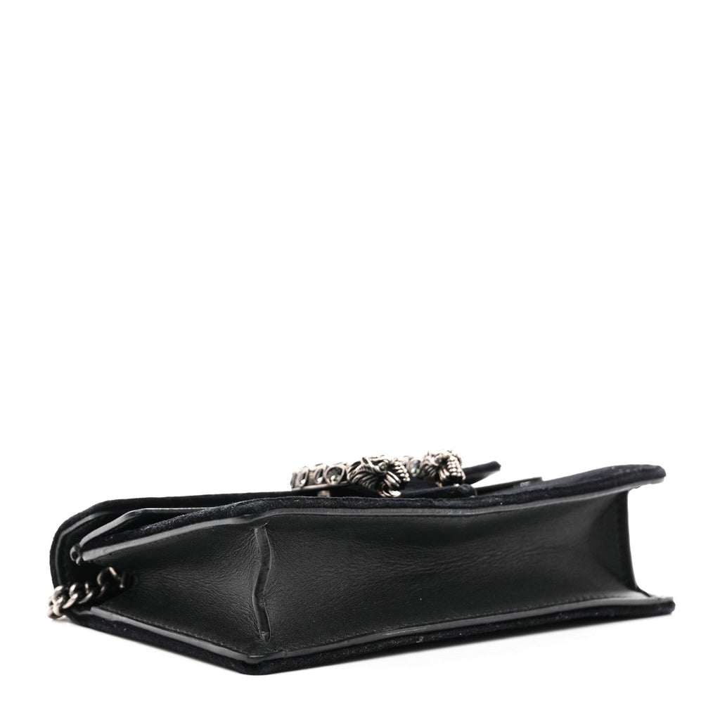 Gucci Suede Super Mini Dionysus Shoulder Bag Black
