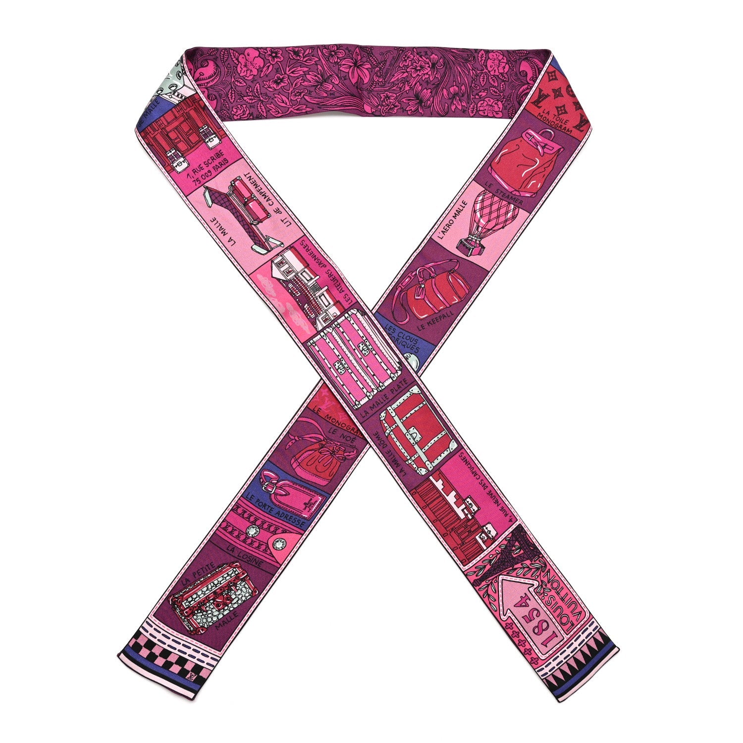 Louis Vuitton Silk Jeu De Louis BB Bandeau Magenta