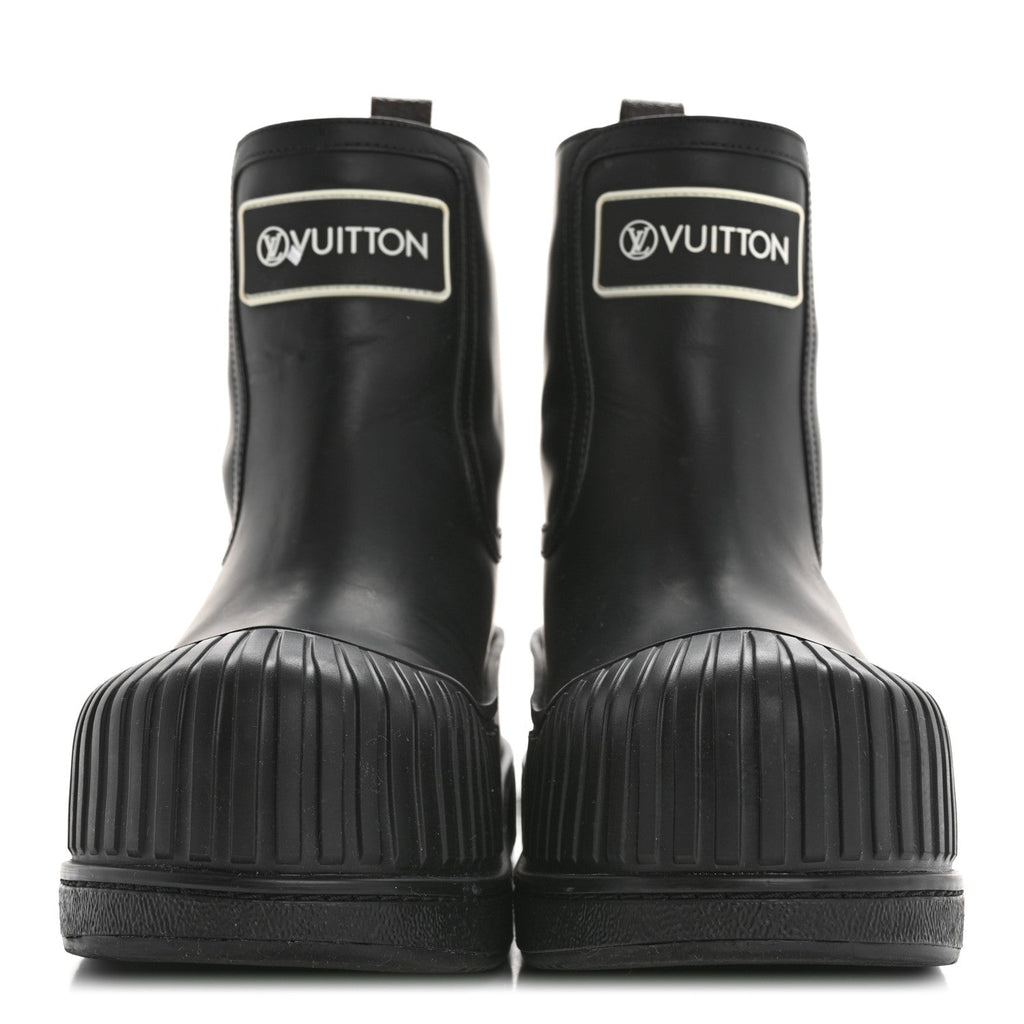 Louis Vuitton Calfskin Polar Flat Ankle Boots 38 Black
