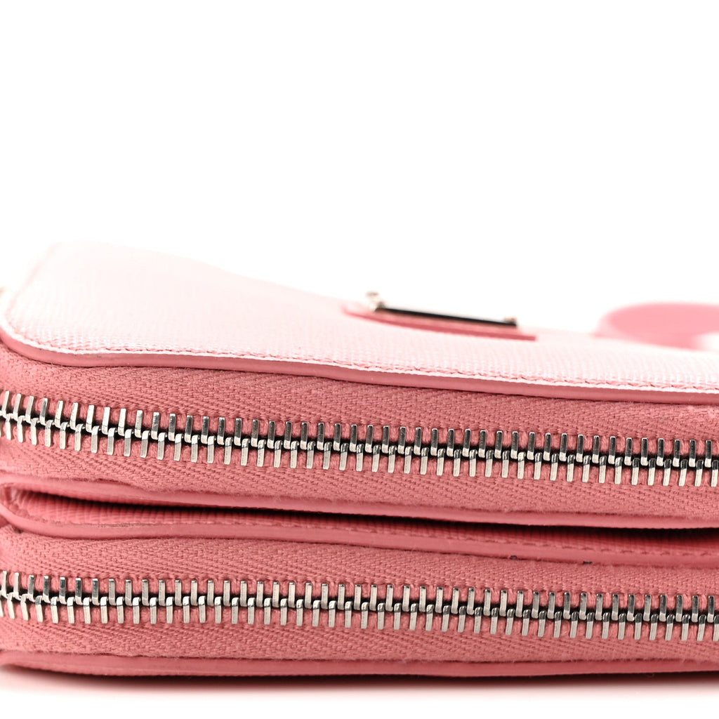 Prada Saffiano Mini Triangle Crossbody Pouch Petalo