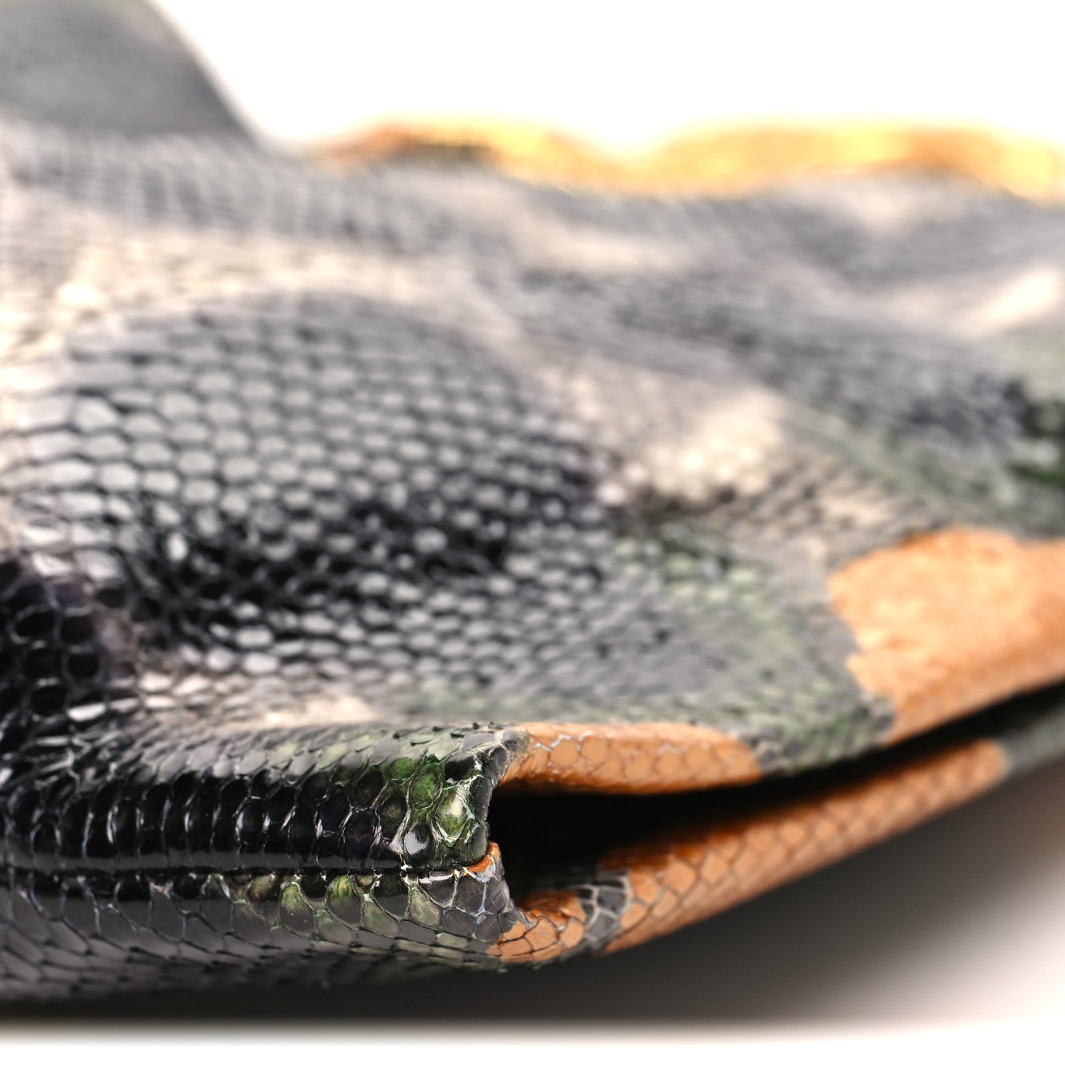 Gucci Snakeskin Medium 1970 Shoulder Bag Black Multicolor
