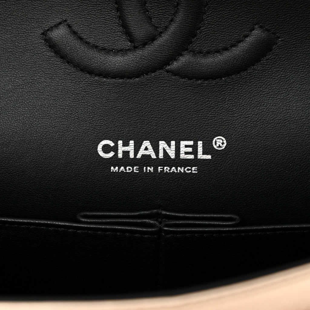 Chanel Metallic Lambskin Quilted Medium Double Flap Gold Black