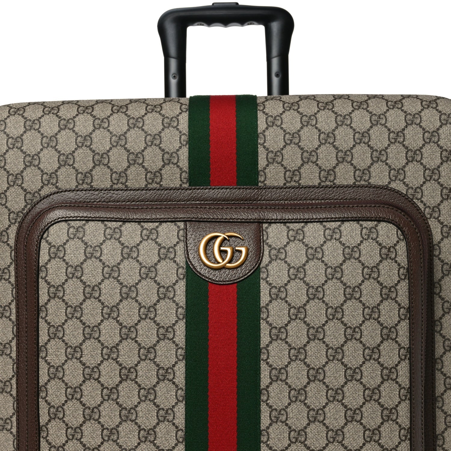 Gucci GG Supreme Monogram Web Medium Savoy Trolley Beige Ebony