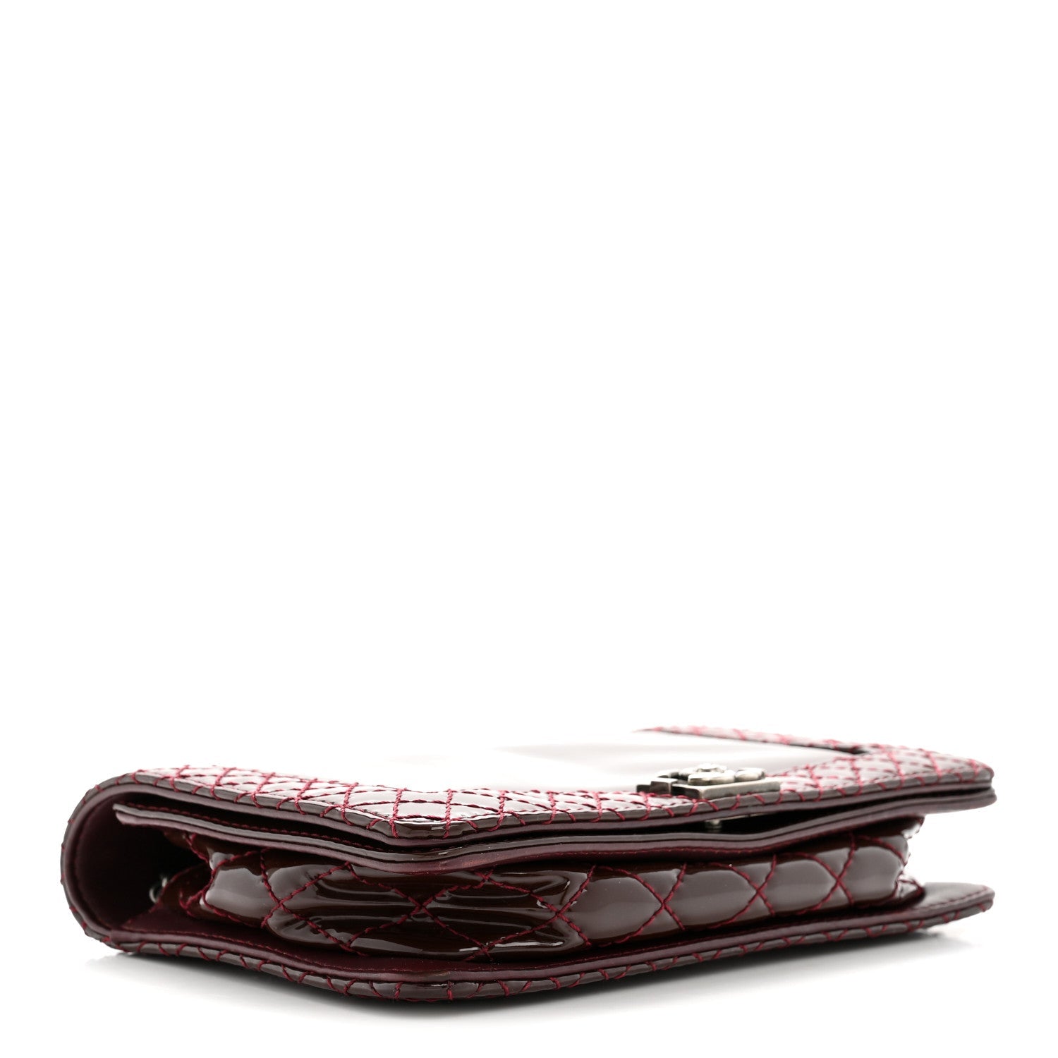 Chanel Patent Small Boy Reverso Flap Burgundy