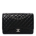 Chanel Lambskin Quilted Maxi Double Flap Black
