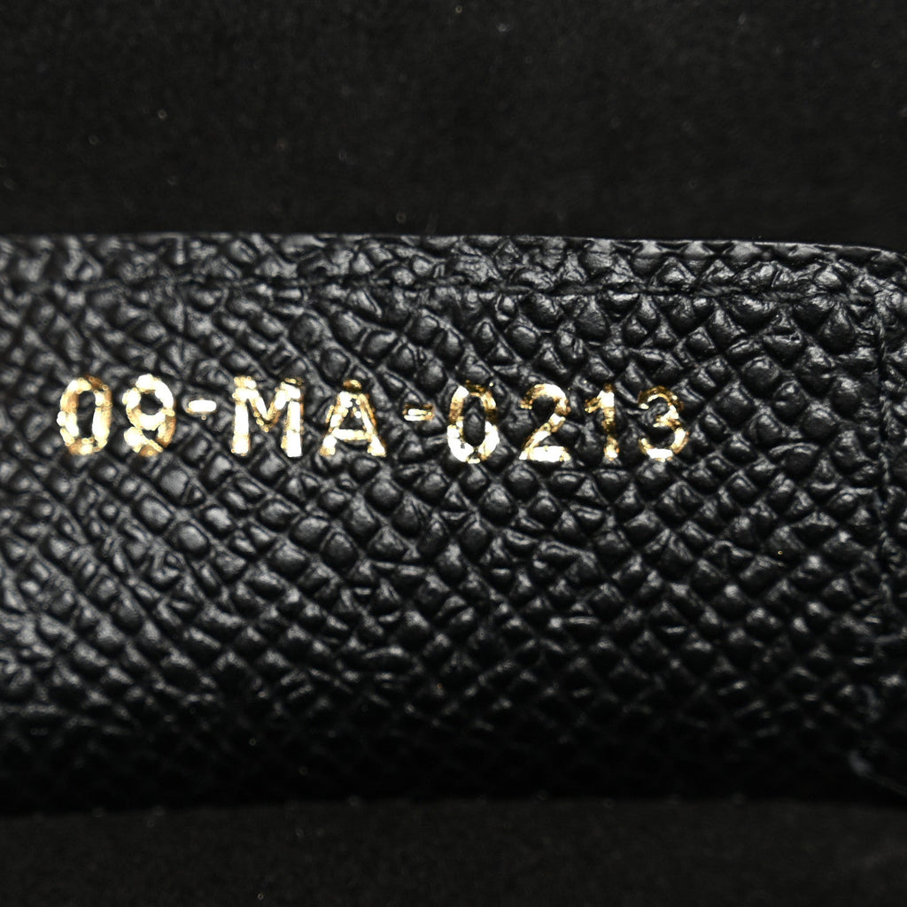 Christian Dior Grained Calfskin Saddle Bag With Strap Black