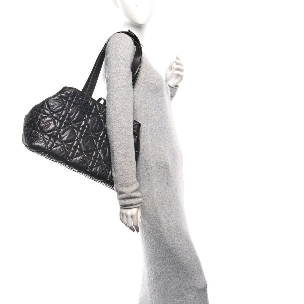 Christian Dior Crinkled Calfskin Macrocannage Large Toujours Black